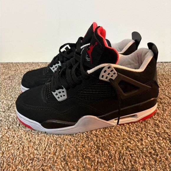 New Nike Air Jordan Retro 4 Bred OG 2019 Size 8 Authentic Basketball Black main image 7
